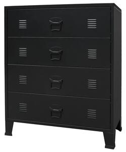 Metalowa komoda w industrialnym stylu, 78 x 40 x 93 cm, czarna