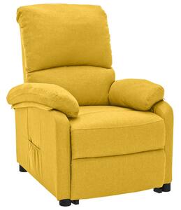 Rozkładany fotel ułatwiający wstawanie, żółty, tkanina
