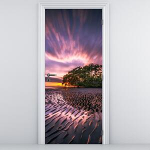 Fototapeta na drzwi - Plaża o zachodzie słońca (95x205cm)