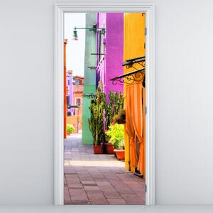 Fototapeta na drzwi - Kolorowa włoska ulica (95x205cm)