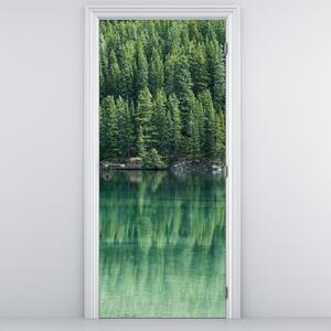 Fototapeta na drzwi - Iglaki nad jeziorem (95x205cm)