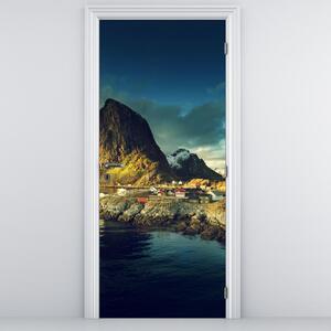 Fototapeta na drzwi - Wioska rybacka w Norwegii (95x205cm)