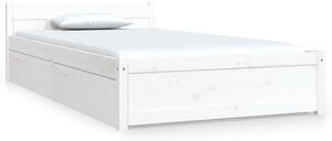 Rama łóżka z szufladami, biała, 90x200 cm