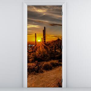 Fototapeta na drzwi - Koniec dnia na pustyni w Arizonie (95x205cm)