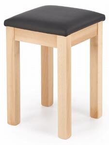 Taboret tapicerowany 01 czarny nogi buk naturalny