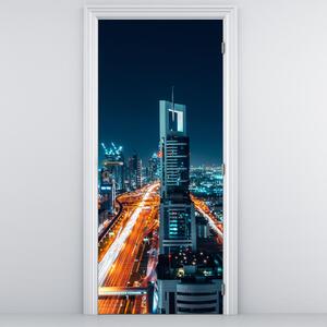 Fototapeta na drzwi - Dubaj noc (95x205cm)