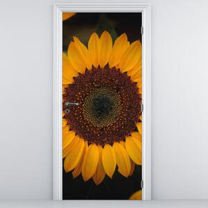 Fototapeta na drzwi - Słoneczniki i płatki kwiatów (95x205cm)