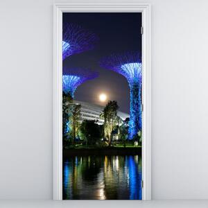 Fototapeta na drzwi - Księżyc w pełni w ogrodach Singapuru (95x205cm)