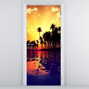 Fototapeta na drzwi - Wyspa o zachodzie Słońca (95x205cm)