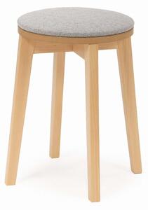 Taboret tapicerowany tkanina do wyboru nogi buk naturalny