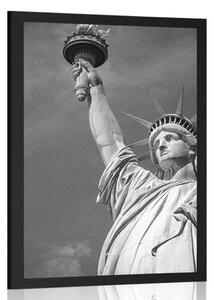 Plakat Statua Wolności w czarno-białym wzorze