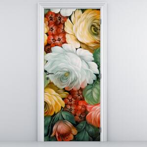 Fototapeta na drzwi - Malowany bukiet kwiatów (95x205cm)