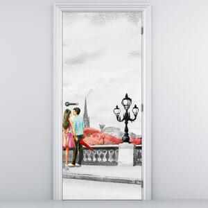 Fototapeta na drzwi - Kochankowie w Paryżu (95x205cm)