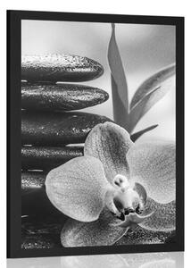 Plakat medytacyjna kompozycja Zen w czerni i bieli