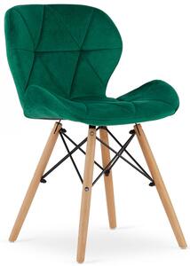 Zielone pikowane krzesło do salonu - Zeno 4X