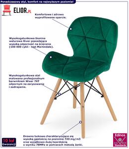 Zielone pikowane krzesło do salonu - Zeno 4X