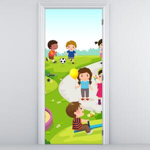 Fototapeta na drzwi - Dziecięca zabawa w piaskownicy (95x205cm)