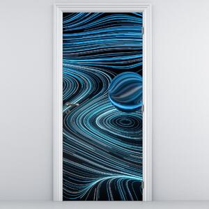 Fototapeta na drzwi - Niebieska abstrakcja (95x205cm)