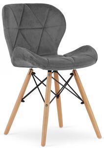 Szare nowoczesne pikowane krzesło kuchenne - Zeno 4X