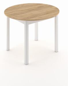 ST44M 102x102 cm stół okrągły rozkładany dąb craft nogi białe