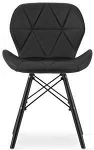 Czarne krzesło tapicerowane do stołu - Zeno 5X