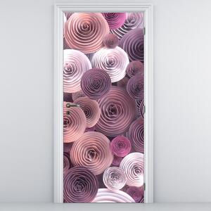 Fototapeta na drzwi - Abstrakcyjny motyw różanych kwiatów (95x205cm)