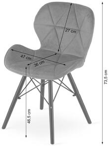 Zestaw 4 szt zielonych welurowych krzeseł - Zeno 6S