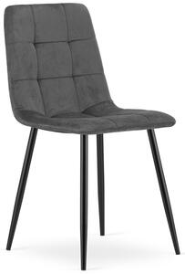 Szare metalowe tapicerowane krzesło - Fabiola 4X