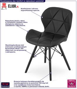 Czarne krzesło kuchenne - Zeno 5X