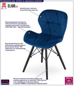 Granatowe krzesło kuchenne tapicerowane - Zeno 6X