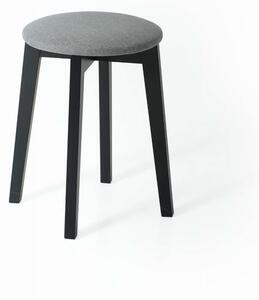 Taboret tapicerowany 12 tkanina kolor szary nogi czarne