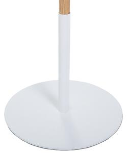Nowoczesna lampa stojąca regulowana okrągłe klosze drewniana biała Owens Beliani