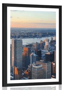 Plakat z passe-partout panorama Nowego Jorku