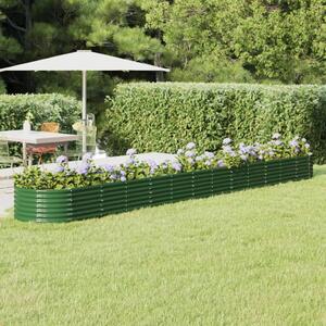 Donica ogrodowa, malowana proszkowo stal, 512x80x36 cm, zielona