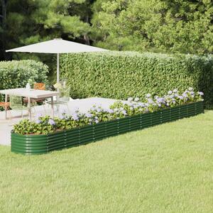 Donica ogrodowa, malowana proszkowo stal, 620x80x36 cm, zielona