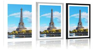 Plakat z passe-partout piękna panorama Paryża