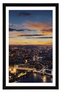 Plakat z passe-partout widok z lotu ptaka na Tower Bridge