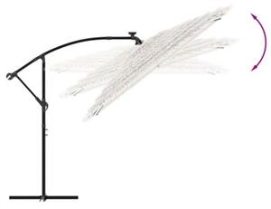 Parasol ogrodowy na stalowym słupku, biały, 290x290x238 cm