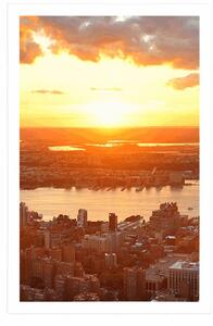Plakat zachód słońca nad Nowym Jorkiem