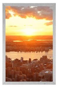 Plakat zachód słońca nad Nowym Jorkiem