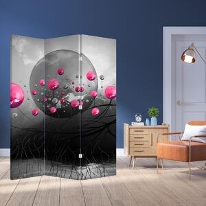 Parawan - Różowa abstrakcyjna kula (126x170 cm)