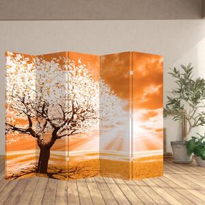 Parawan - Pomarańczowe drzewo (210x170 cm)