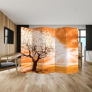 Parawan - Pomarańczowe drzewo (210x170 cm)