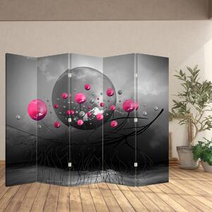 Parawan - Różowa abstrakcyjna kula (210x170 cm)