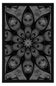 Plakat hipnotyczna Mandala w czarno-białym kolorze