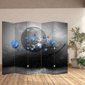 Parawan - Niebieska abstrakcyjna kula (210x170 cm)