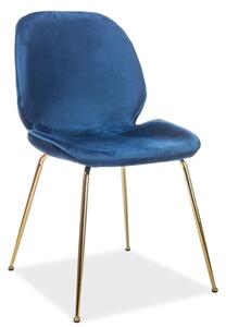 Aksamitne krzesło na złotych nogach Adrien Velvet w stylu glamour
