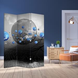 Parawan - Niebieska abstrakcyjna kula (126x170 cm)