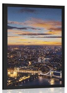Plakat widok z lotu ptaka na Tower Bridge