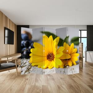 Parawan - Żółte kwiaty (210x170 cm)